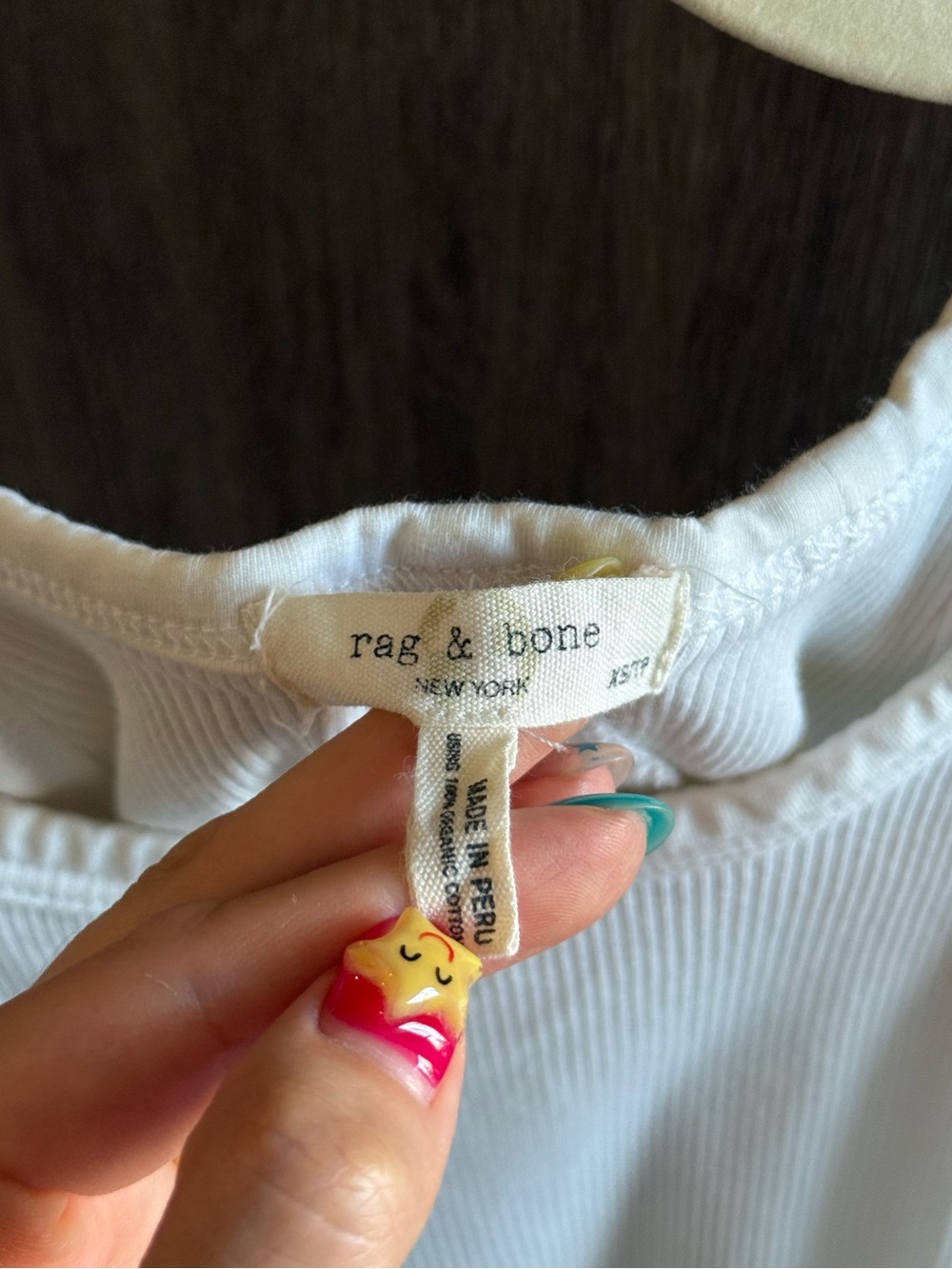 rag & bone White Essential Rib String Tank - Picture 6 of 9